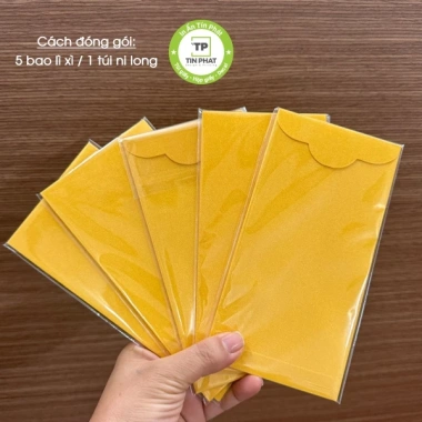Combo 50 & 100 bao lì xì giấy nhung đỏ vàng ánh kim – Thư pháp, vẽ tay, giảm còn 50.000đ