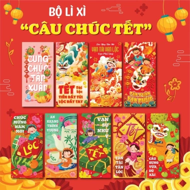Combo 50-100 Bao Lì Xì Truyền Thống Mix Ngẫu Nhiên - Đủ Mẫu Hottrend, Hình Đẹp Sắc Nét - Giá chỉ 20.900 VND