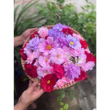 Combo 50-100 bông hoa lụa mix tông màu - Hoa lụa cao cấp, giá chỉ 97.020 VND