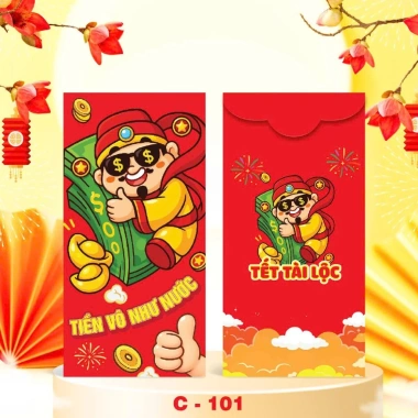 Combo 50 bao lì xì tết bình ngô 2.026 - Hoạt hình Chibi gia đình, chỉ 26.000 VND