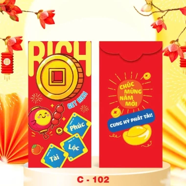Combo 50 bao lì xì tết bình ngô 2.026 - Hoạt hình Chibi gia đình, chỉ 26.000 VND