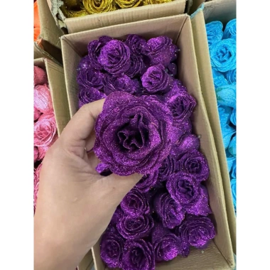 Combo 50 bông Hoa Hồng Nhũ - Hoa Nhũ Kim Tuyến Đỏ Cao Cấp, Bó Hoa Giá 109.000₫ 5