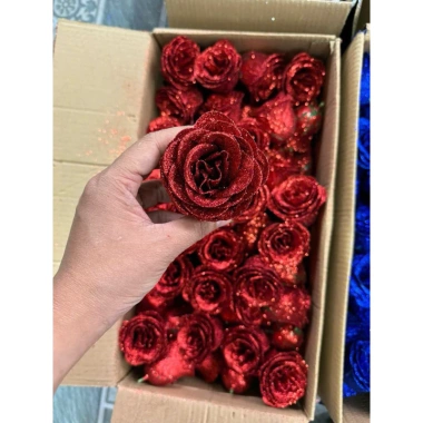 Combo 50 bông Hoa Hồng Nhũ - Hoa Nhũ Kim Tuyến Đỏ Cao Cấp, Bó Hoa Giá 109.000₫ 10