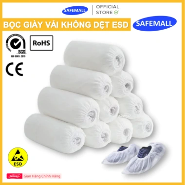 Combo 500 Đôi Bọc Giày Vải Không Dệt SAFEMALL - Phòng Sạch Chống Tĩnh Điện ESD 166.950₫ 2