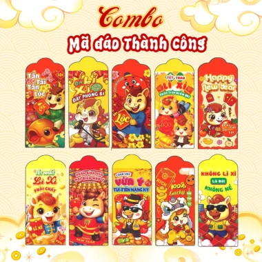 Combo 50/100 Bao Lì Xì Đẹp Tết Bính Ngọ 2.026 - Hot Trend, Lì Xì May Mắn, Mẫu Chúc Năm Mới - Nanastore