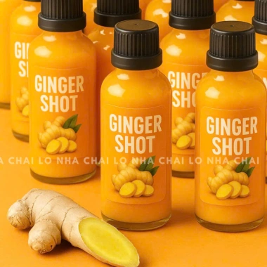 Combo 5/10 Chai GINGER SHOTS nắp vặn đen 5-100ml cao cấp, đựng nước ép Nhà Chai Lọ, giảm giá 25.500