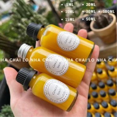 Combo 5/10 Chai GINGER SHOTS nắp vặn đen 5-100ml cao cấp, đựng nước ép Nhà Chai Lọ, giảm giá 25.500