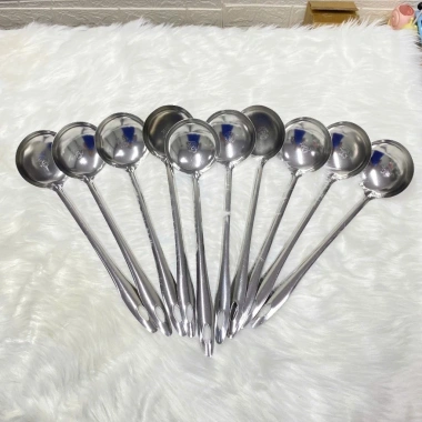 Combo 5c Vá múc canh & lẩu inox size 7 cán cách nhiệt, thiết kế nhỏ gọn cho gia đình và quán ăn - chỉ 59.000₫