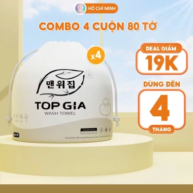 Combo 6 bịch Khăn mặt khô 1 lần Top Gia - Mềm mịn, siêu dai, an toàn da, chỉ 69.000₫ 9