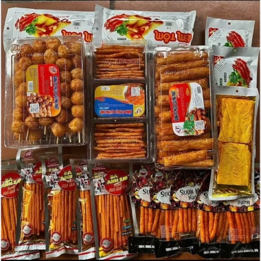 Combo 6: Bò quẩy, bò 3 ngăn, bò xiên vừng, nem tôm, phô mai que, sườn non nướng - 113.000₫