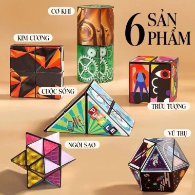 Combo 6 Khối Rubik Biến Thể 19.000đ - Trò Chơi Trí Tuệ Stress Khám Phá Sáng Tạo Bé
