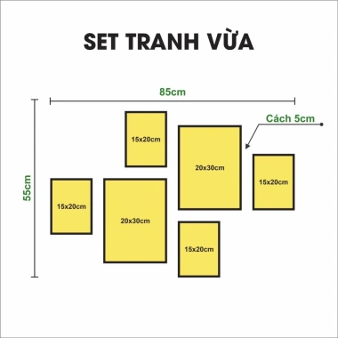 Combo 6 Tranh Trang Trí Tết 2.025 - Dán Tường Kèm Keo Dán Tiện Lợi, Decor Tết 96.000₫