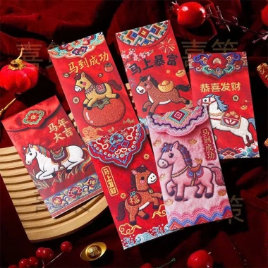 Combo 60 Phong Bao Lì Xì In 4D Hình Ngựa Mẫu Mới 2.026 - Sang Trọng, May Mắn, Tài Lộc Giá 59.000