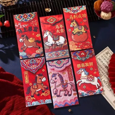 Combo 60 Phong Bao Lì Xì In 4D Hình Ngựa Mẫu Mới 2.026 - Sang Trọng, May Mắn, Tài Lộc Giá 59.000