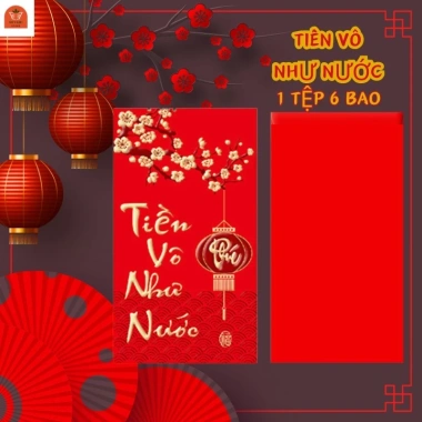 COMBO 66 Bao lì xì Tết 2.026 Bính Ngọ đỏ nhũ vàng - Giá sỉ cao cấp 98.750 VND