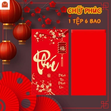 COMBO 66 Bao lì xì Tết 2.026 Bính Ngọ đỏ nhũ vàng - Giá sỉ cao cấp 98.750 VND