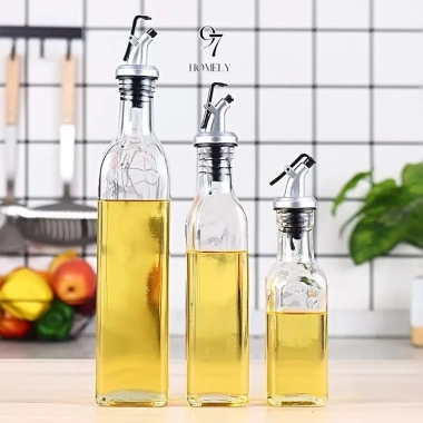 Combo 8 Chai Lọ Đựng Gia Vị Thủy Tinh 97HOMELY tặng Kệ và Thìa - Dầu Ăn, Nước Mắm, Muối, Bột Canh 5
