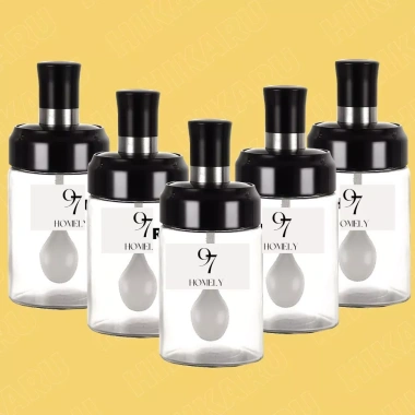 Combo 8 Chai Lọ Đựng Gia Vị Thủy Tinh 97HOMELY tặng Kệ và Thìa - Dầu Ăn, Nước Mắm, Muối, Bột Canh 9