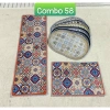 Combo 8 thảm lau chân bếp 3D Bali nỉ lì - 2 tấm sàn + 6 thảm bầu dục, chỉ 40.000₫ 3