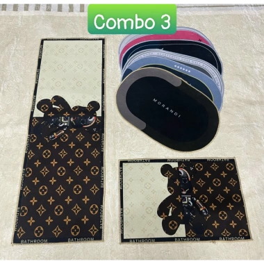 Combo 8 thảm lau chân bếp 3D Bali nỉ lì - 2 tấm sàn + 6 thảm bầu dục, chỉ 40.000₫ 4