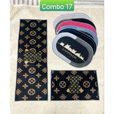 Combo 8 thảm lau chân bếp 3D Bali nỉ lì - 2 tấm sàn + 6 thảm bầu dục, chỉ 40.000₫ 5