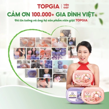 Combo 80 viên giặt xả TopGia: Thơm lâu hoa hồng, lavender, giặt sạch, tiết kiệm 8