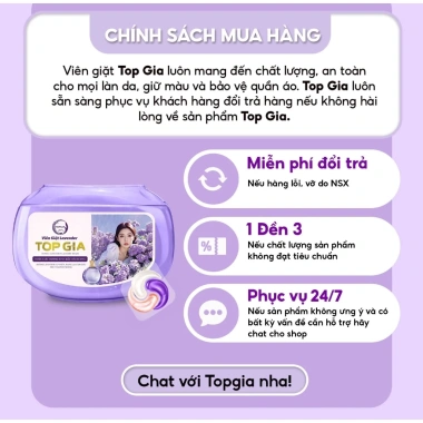 Combo 80 viên giặt xả TopGia: Thơm lâu hoa hồng, lavender, giặt sạch, tiết kiệm 9