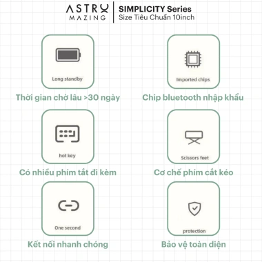 Combo AstroMazing Bluetooth không dây mini cho tablet - Chuột + Bàn phím - 95.000₫ 6