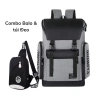 Combo Balo Du Lịch và Túi Đeo Chéo Nam Chất Vải Bền Bỉ - Đựng Laptop, Sách Vở, Quần Áo Đa Năng - Giá 60.496 VND