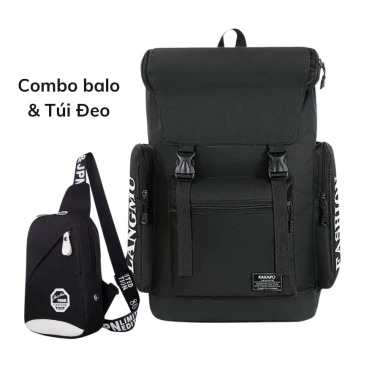 Combo Balo Du Lịch và Túi Đeo Chéo Nam Chất Vải Bền Bỉ - Đựng Laptop, Sách Vở, Quần Áo Đa Năng - Giá 60.496 VND