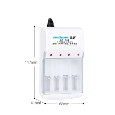 Combo Bộ sạc Doublepow B02 + 4 pin AA/AAA 3.000/1.200/900/800mAh - Giá chỉ 77.000đ