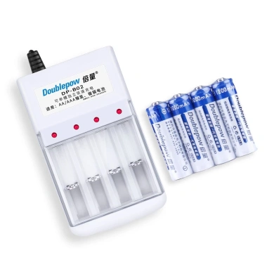 Combo Bộ sạc Doublepow B02 + 4 pin AA/AAA 3.000/1.200/900/800mAh - Giá chỉ 77.000đ