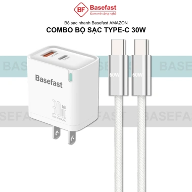Combo bộ sạc nhanh Type C 30W Basefast công nghệ Gan an toàn cho Phone 15/16/17, Samsung, Xiaomi - Giá chỉ 260.000₫ 2 Combo bộ sạc nhanh Type C 30W Basefast công nghệ Gan an toàn cho Phone 15/16/17, Samsung, Xiaomi - Giá chỉ 260.000₫ 2
