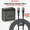 Combo bộ sạc nhanh Type‑C 65W Basefast PD65W + dây dù 100W cho iPhone, Samsung, máy tính bảng – Giá chỉ 555.000₫