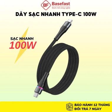 Combo bộ sạc nhanh Type‑C 65W Basefast PD65W + dây dù 100W cho iPhone, Samsung, máy tính bảng – Giá chỉ 555.000₫
