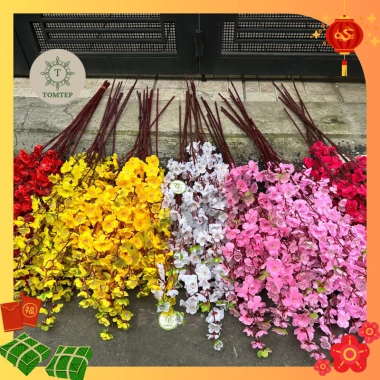 Combo cành hoa mai giả dài 1m Tết 2.026 - Giá sỉ 20.000đ từ xưởng sản xuất