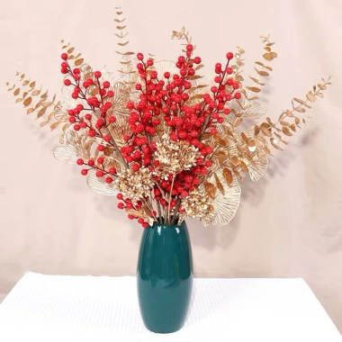 Combo Cành Quả Đông 12 nhánh 100cm - Giá sỉ siêu rẻ 150k, mua 5/10/20 tặng lá táo, decor Tết, quán cafe, shop