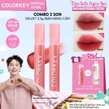 Combo COLORKEY Son Velvet 2.5g - Son Kem Nhung Mịn Lì, Lên Màu Chuẩn, Giá Ưu Đãi 418k