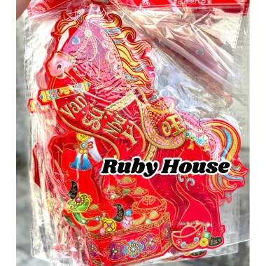 Combo dán kính trang trí Tết Bính Ngọ 2.026 kèm keo hai mặt, giá ưu đãi 59.000đ 8