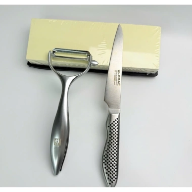 Combo Dao Gọt Global và Nạo Hoa Quả Thép Đúc 2 Dao Thổ Cẩm - Gọt Rau Củ, Giá 99.000₫