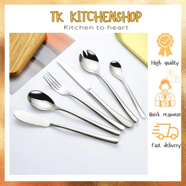 Combo dao thìa dĩa inox cán trơn Châu Âu - phục vụ nhà hàng 5 sao, 158.000đ 4