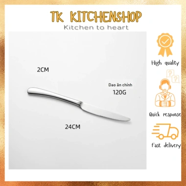 Combo dao thìa dĩa inox cán trơn Châu Âu - phục vụ nhà hàng 5 sao, 158.000đ 5