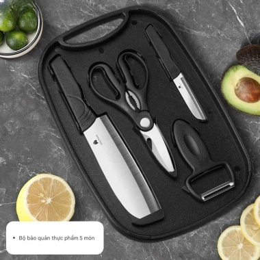 Combo Dao Thớt 5 Món Inox Cao Cấp – Đa Năng, Sắc Bén, Tiết Kiệm 155k 5 Combo Dao Thớt 5 Món Inox Cao Cấp – Đa Năng, Sắc Bén, Tiết Kiệm 155k 5