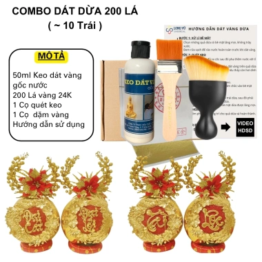 Combo Dát Vàng Nguyên Liệu Dừa Bưởi Trái Cây - Trang Trí Tết Đầy Đủ 130k