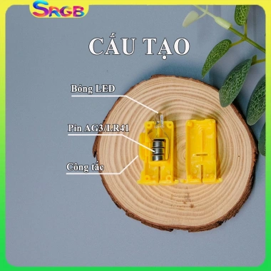 Combo đèn LED mini vỏ vàng - Gắn lồng đèn Trung Thu, nhỏ gọn, sẵn pin, dễ sử dụng 3