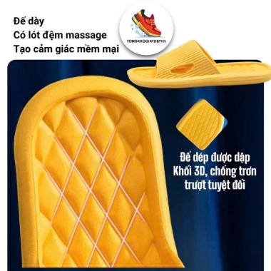 Combo Dép Eva Siêu Nhẹ & Êm - Họa Tiết Kẻ Tăm, Dùng Văn Phòng & Trong Nhà, Giá 33.670₫