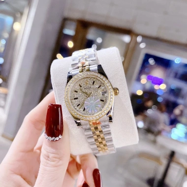 Combo đồng hồ đôi dây kim loại chống nước R0lex nam 40mm nữ 32mm vỏ thép - Thời trang, giá ưu đãi 1.65tr