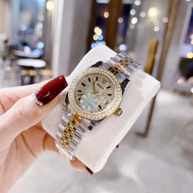 Combo đồng hồ đôi dây kim loại chống nước R0lex nam 40mm nữ 32mm vỏ thép - Thời trang, giá ưu đãi 1.65tr