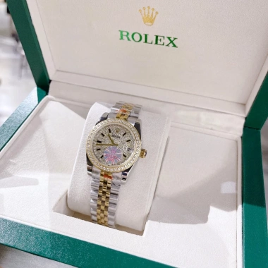 Combo đồng hồ đôi dây kim loại chống nước R0lex nam 40mm nữ 32mm vỏ thép - Thời trang, giá ưu đãi 1.65tr