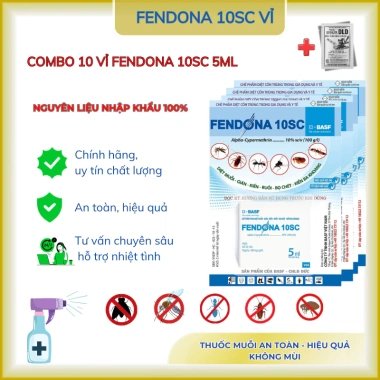 Combo Fendona 10SC 5ml - Diệt côn trùng, ruồi, muỗi, kiến, gián, 5 hoặc 10 vỉ kèm quà tặng 59.000 VND